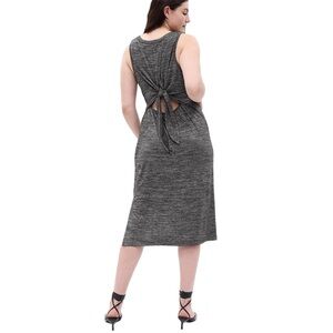 GAP Charcoal Softspun Fitted Tie-Back Midi Dress NWT